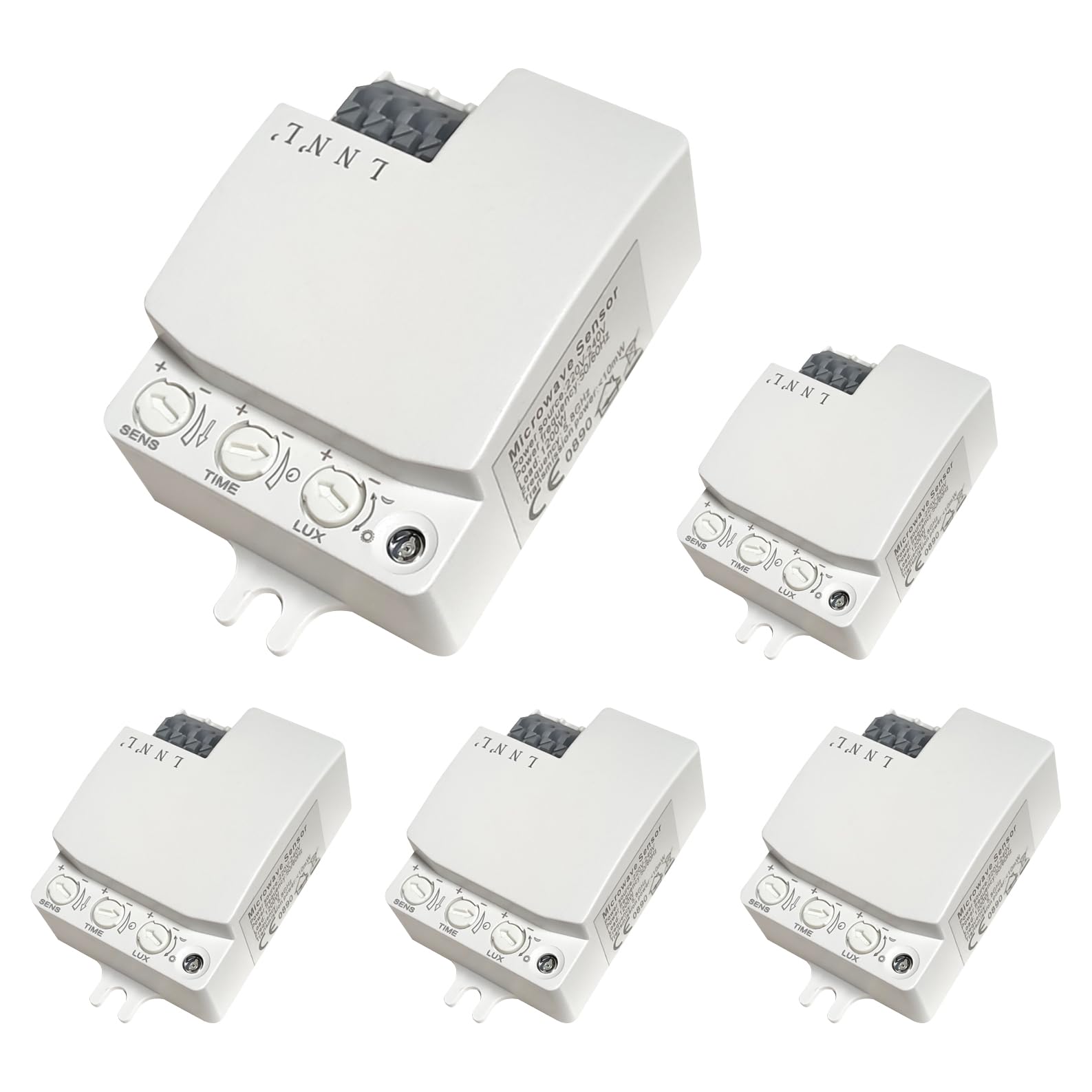 LED ATOMANT 5X Detector de Movimiento Radar HF 5.8GHz con Sensor Luminico | Alcance 10m, Sensor luminico regulable