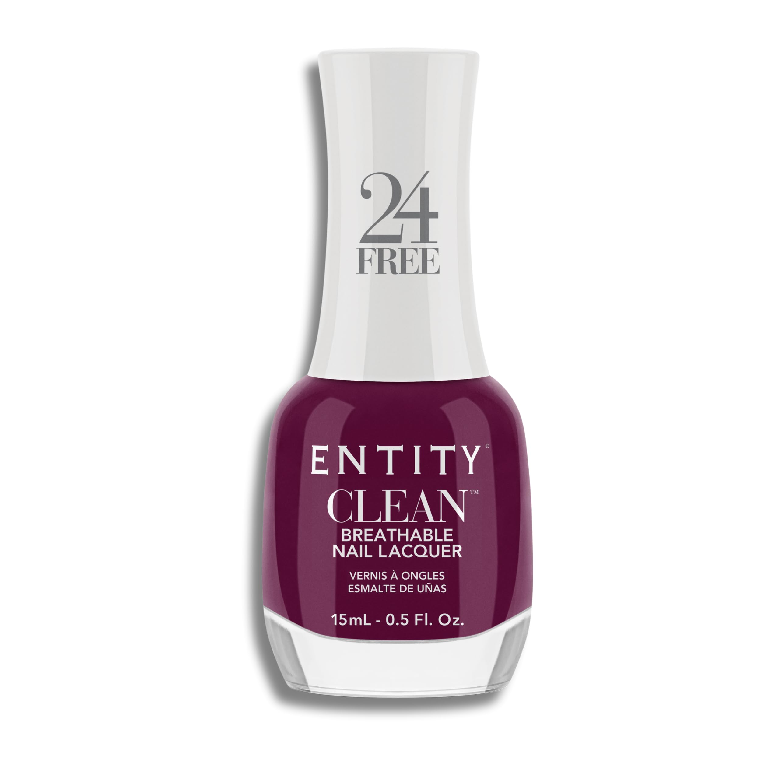 Entity Clean March To My Own Plum Breathable Nail Lacquer, 0.5 oz, Vegan and Cruelty Free Nail Polish with Added Biotin, Halal Fingernail Polish, Purple Nail Polish