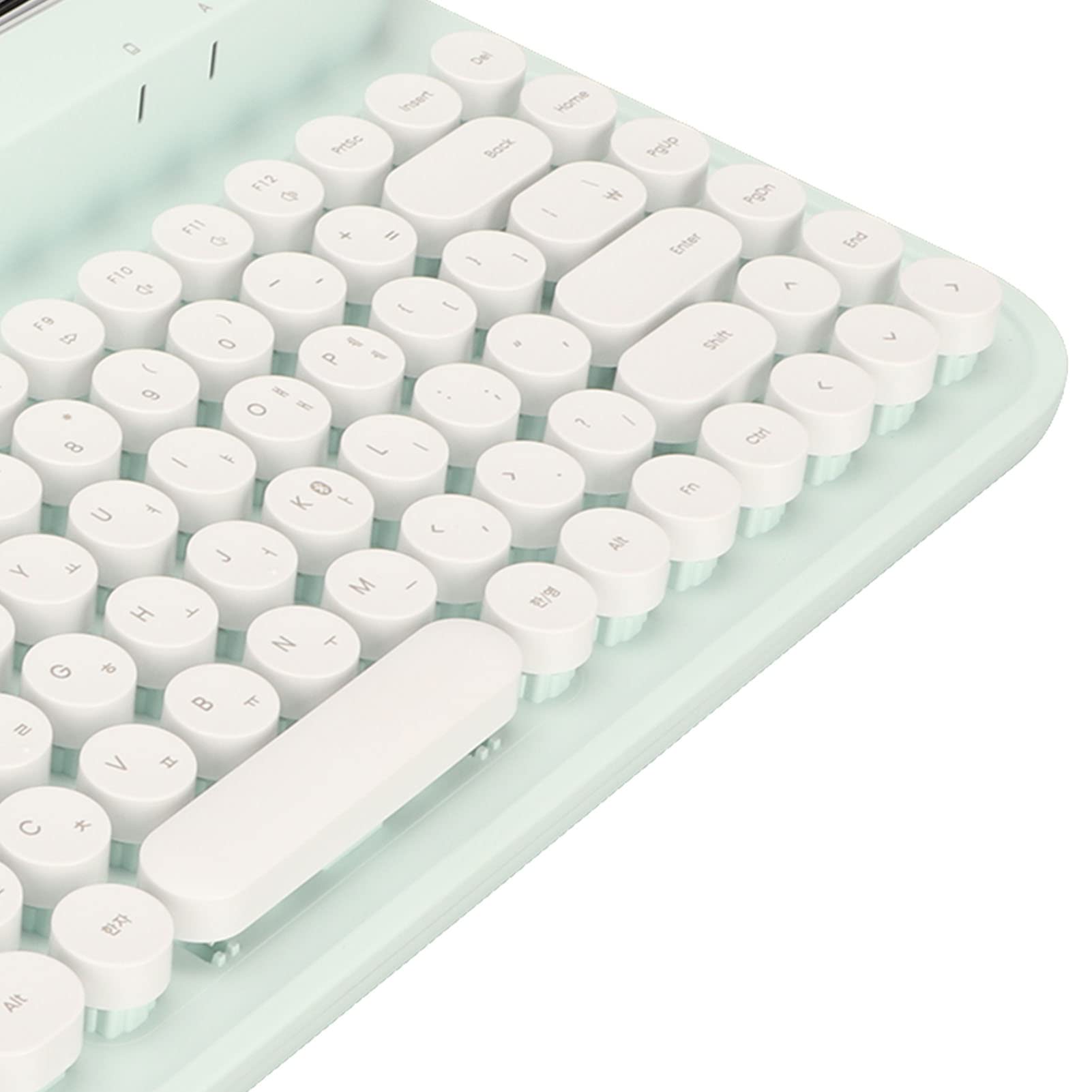 Klawiatura w Stylu Retro, Bezprzewodowa Klawiatura w Stylu Vintage z 86 Klawiszami 5.0 i Wgłębieniem dla Tabletu Smartfon PC z Systemem IOS Mac (GREEN)