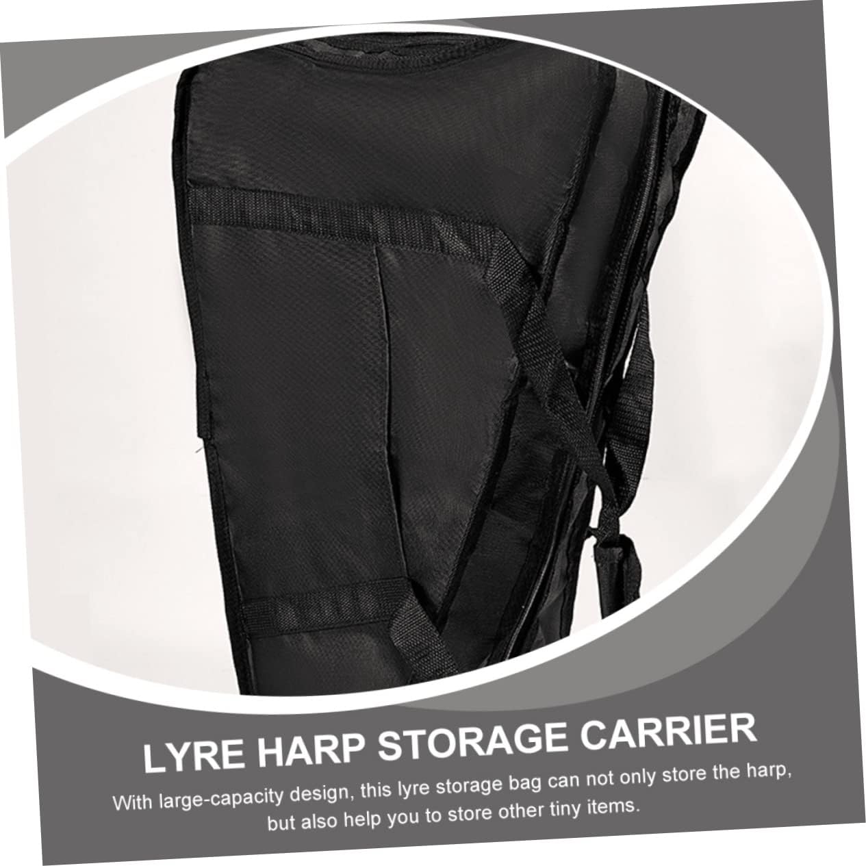 SHOWERORO Thicken Lyre Harp Storage Bag Capacity Pouch for String Instruments and Scratch-resistant Music Carrying Case for Beginners and Adults