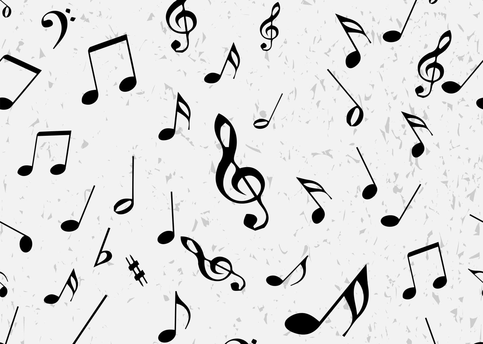 BELECO 8x6ft Fabric Music Note Backdrop Musical Note Musical Doodle Pattern Black and White Background Birthday Photoshoot Music Theme Party