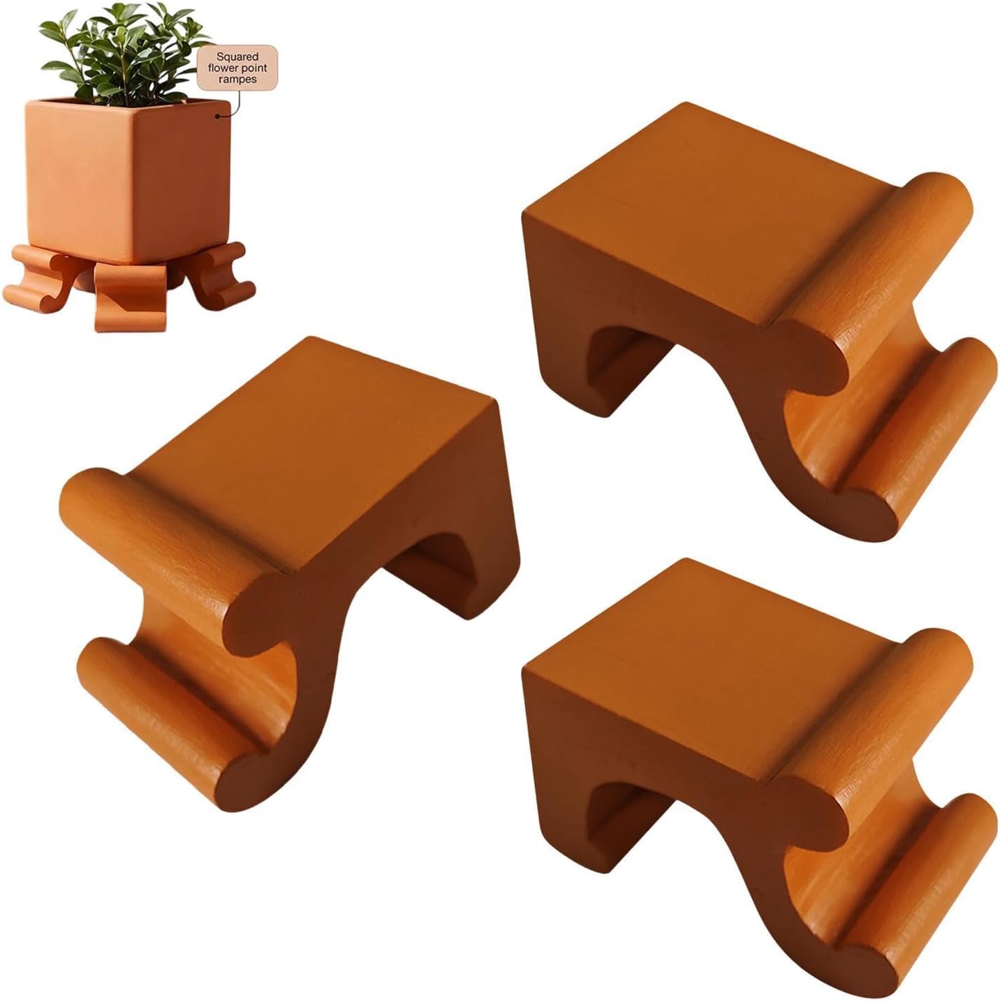 Pot Feet, Resin Plant Pot Risers, Non Slip Outdoor Stand, Reusable 3 Piece image 4