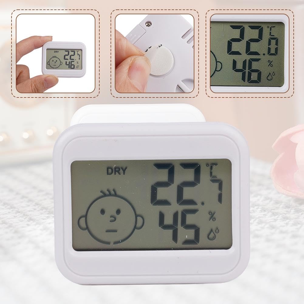 Igrometro digitale per interni, mini termometro LCD per monitoraggio dell'umidità per camere, serre, giardini e cantine, lettura accurata della temperatura e dell'umidità