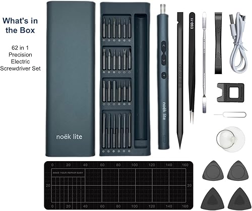 Miniatura 6 de Destornillador eléctrico, juego de destornilladores de precisión 62 en 1 con 48 puntas de precisión magnéticas, inalámbrico, juego de herramientas