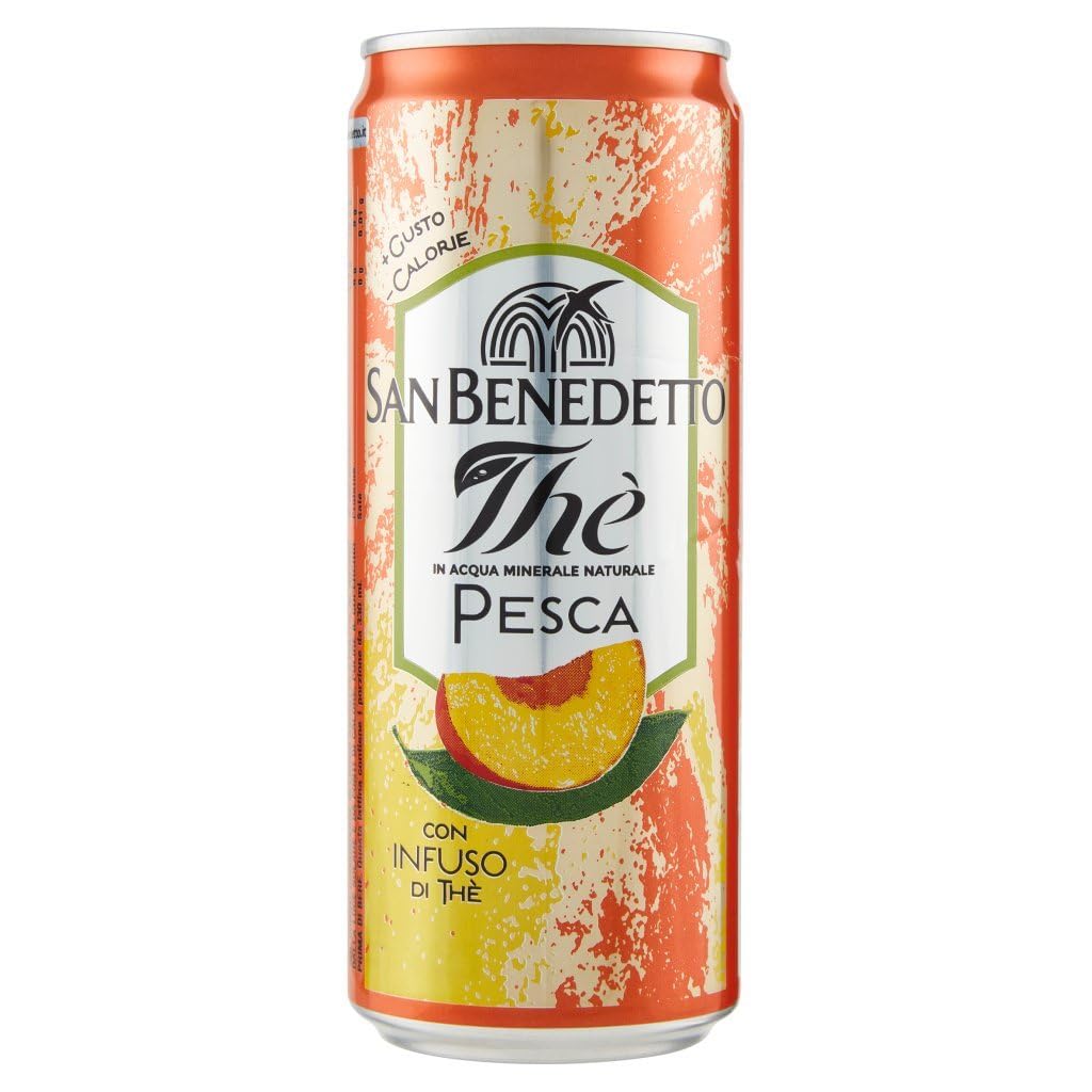 12X San Benedetto The al gusto di Pesca con Infuso di Thè Lattina 330ml [12 Lattine] - Drink Summer 2023