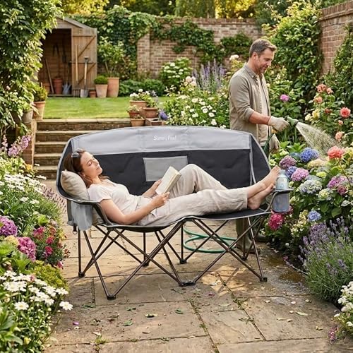 Image of SUNNYFEEL Double Camping Chair Oversized Loveseat for Adults