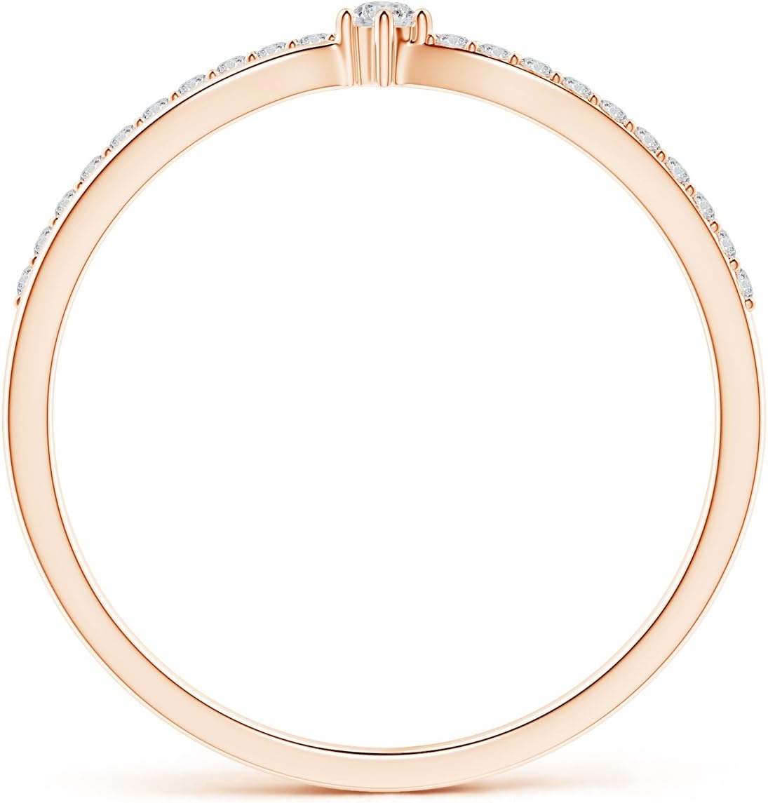 Lab Diamond Split Shank Promise Ring in 14k Solid Gold/Silver (Color-HSI2, Carat wt- 0.14 cttw, 2mm) April Birthstone Jewelry