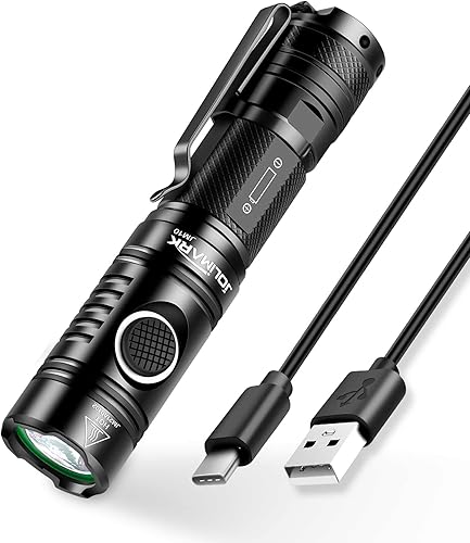 Jolimark JM10 linternas LED de alta 90CRI 1300 lúmenes EDC Flash luz USB C carga magnética tapa trasera para perro caminar pesca camping