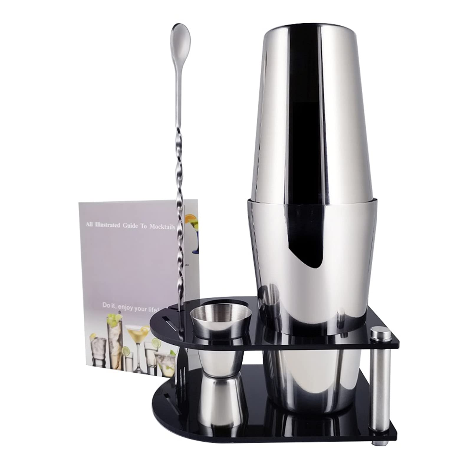 Juego de Coctelera 5-7 pieza Cocktail Shaker Set Steel Steel Barmer Kit Bar Herramienta Cuchara de vino Strainer Muddler Jigger Martini Bar Herramientas Agitador de Cócteles