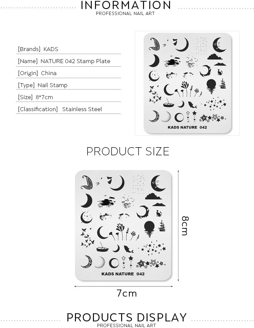 Amazon Kads ネイルスタンププレート 月 スター スタンピングネイルプレート ネイルステンシル ネイルアート用品 Na042 Kads ネイルスタンパー ステンシル 通販