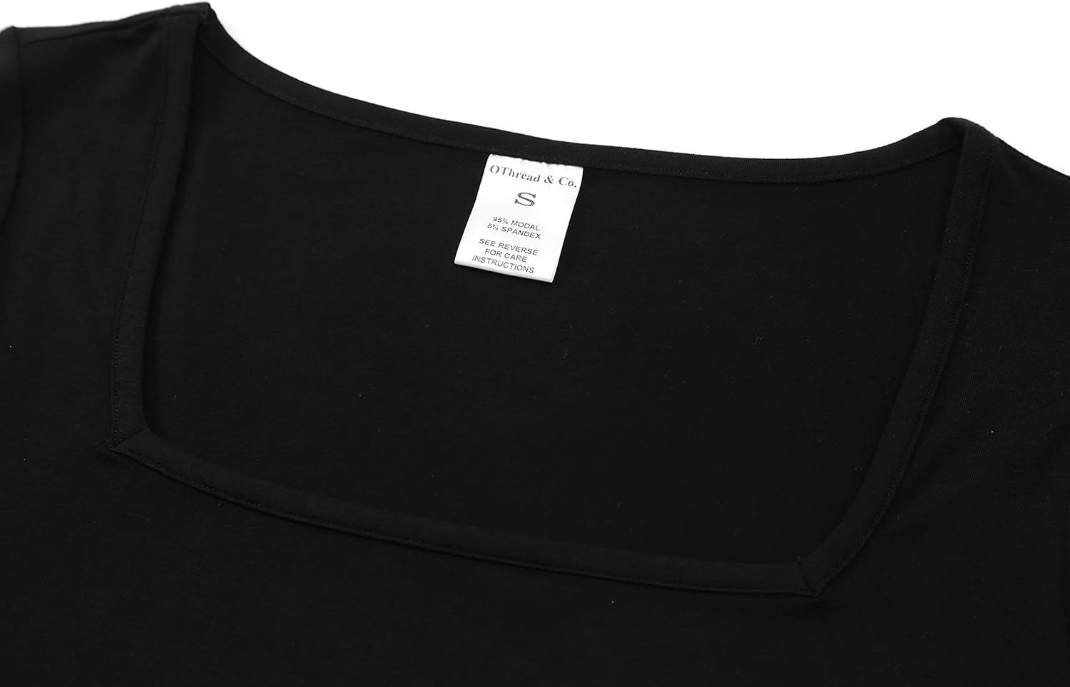 OThread & Co. Women's Short Sleeve Square Neck Crop Top Basic Comfy Stretch Tee - Image 5