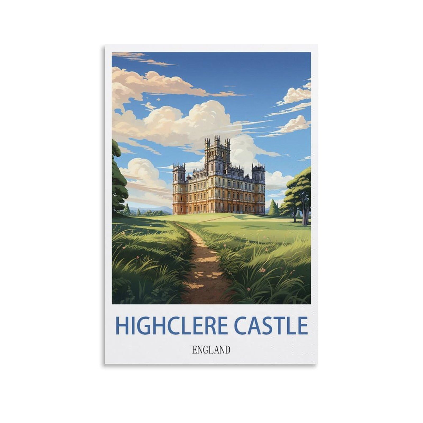 EZMLFA 5D Diamond Art Kits for Beginner,Highclere Castle England,Diamond Art Kits Gem Cross Stitch Easy Kits for Beginner Crystal Art Crafts Home Wall Decor 40x50cm