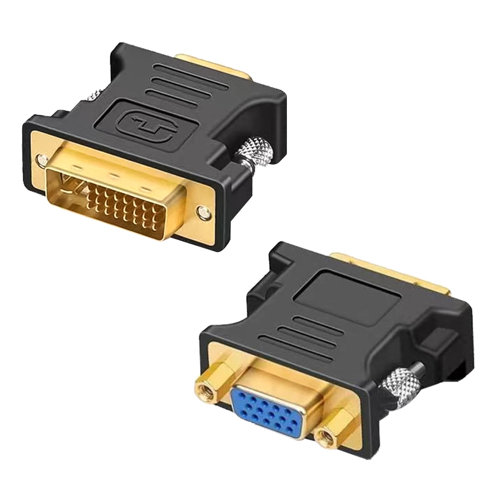 2 Adattatori DVI-VGA Full HD 1080P per PC, Schede Grafiche, Laptop, Monitor, Proiettori, Netbook - Convertitori Plug and Play