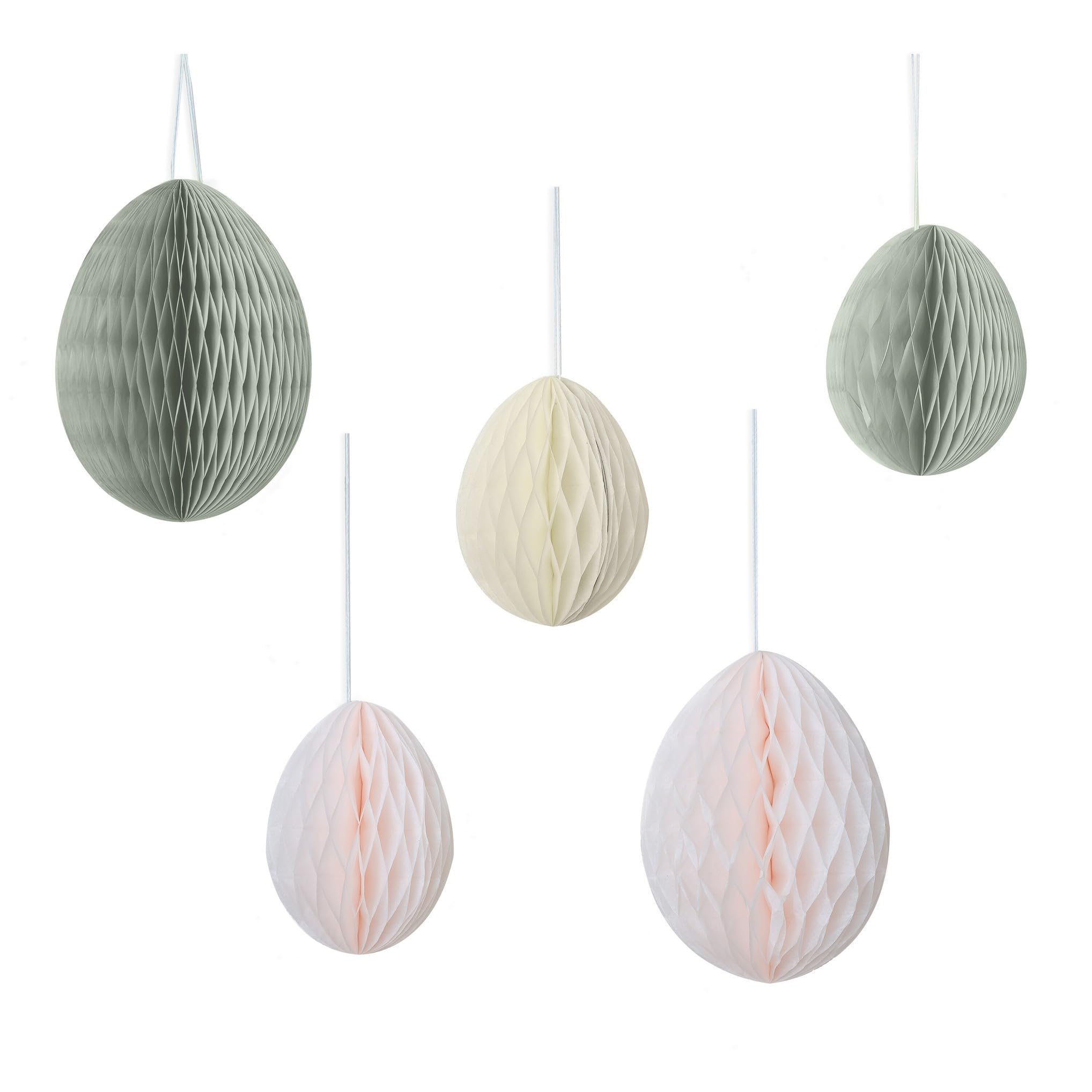 Ginger Ray Pastel Honeycomb Hanging Easter Egg Home Decoration Pack of 4