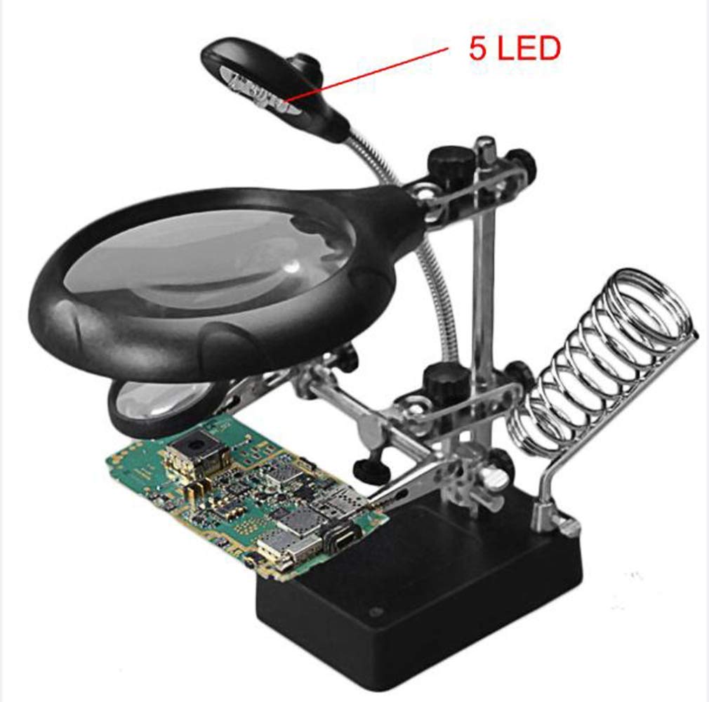 Lupa Na Głowę Z 2 Diodami Led, Okulary Powiększające Do Czytania Z Mocowaniem Na Głowie, Jubiler, Lupa Do Zegarków, 4 Wymienne Soczewki, Modne W Życiu