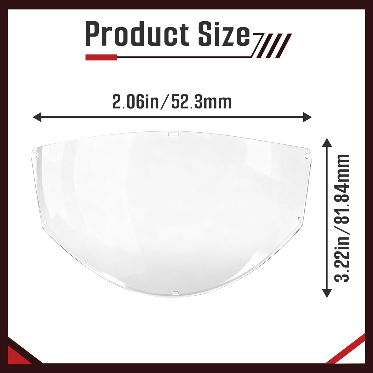 6 Pcs Face Shield Replacement Window Compatible with Premium Face Shield Mask, Protective Lens for Grinding and Welding, Durable and Scratch-Resistant, Clear Tint, Uncoated