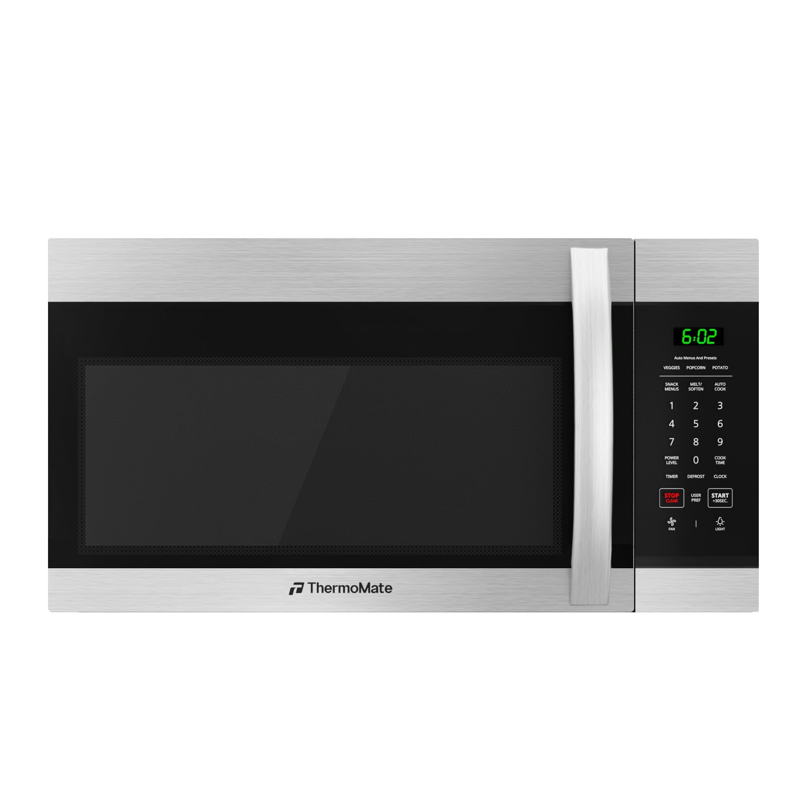 30" Over the Range Microwave Oven, ThermoMate 1.7 Cu. Ft Capacity Microwave Over the Stove with One Touch, 1000 Cooking Watts, 300 CFM Venting, 2-Level Cooktop Light, Stainless Steel
