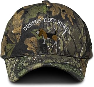 Custom Camo Baseball Cap Beagle B Embroidery Hunting Dad Hats for Men & Women