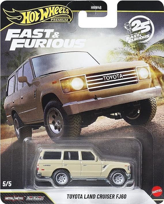 Hot Wheels Premium Fast & Furious 25. Yıl 5'li Set BMW M5, Dodge Charger, Honda NSX Type-R, Dodge Challenger, Land Cruiser, Die-Cast Metal Arabalar HNW46 979Q