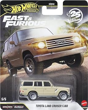 Hot Wheels Premium Fast & Furious 25. Yıl 5'li Set BMW M5, Dodge Charger, Honda NSX Type-R, Dodge Challenger, Land Cruiser, Die-Cast Metal Arabalar HNW46 979Q