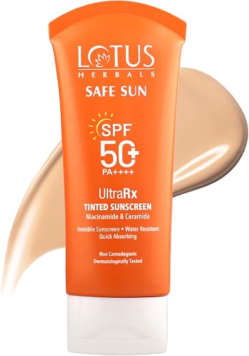 Lotus Herbals SafeSun UltraRx Tinted - S2 Sunscreen SPF 50+ and PA++++ For UV/Blue Filters, Broad Spectrum Protection with...