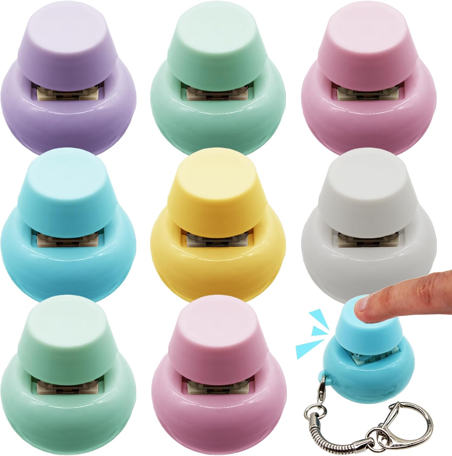 8 Pack Keyboard Fidget Toys, Keyboard Toy Clicker, Keyboard Keychain Toys, ADHD Stress Relief Finger Toy for Adults and Kids