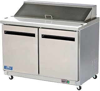 Arctic Air AMT48R 48.25 Inch 2-Door Mega Top Refrigerated Sandwich/Salad Prep Table With Refrigerated Base, 115v