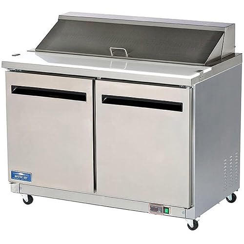 Arctic Air AMT48R 48.25 pulgadas 2 puertas Mega Top Refrigerado Sandwich/ensalada Preparación Mesa con base refrigerada, 115 V