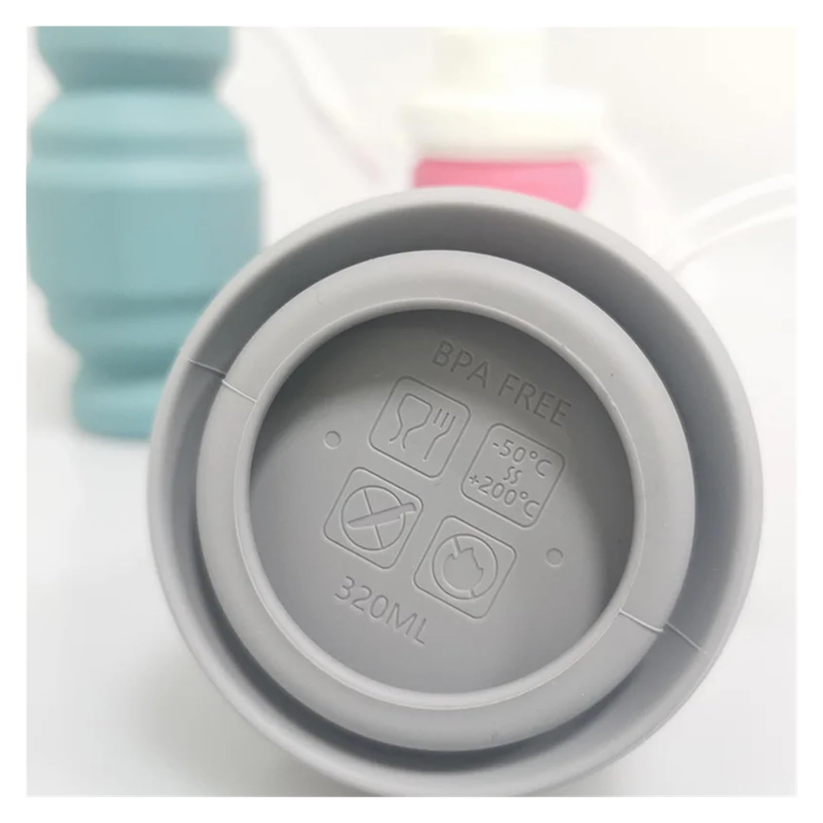 Faltbarer handlicher Becher aus Silikon, Mini-Trinkbecher, gerader Becher, niedlicher Handbecher for den Außenbereich, teleskopischer Druckwasserbecher, tragbar Faltbare Reisetasse(Blue)