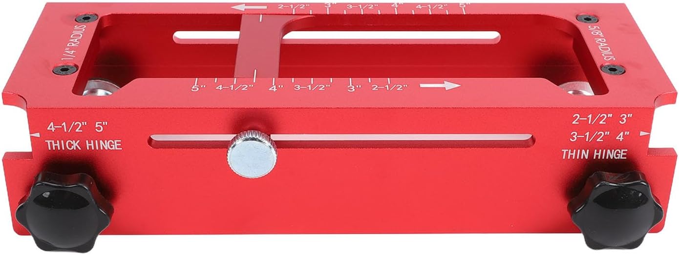 Qinlorgo Door Hinge Installation Kit, Adjustable Hinge Jig, Self Centering Drill Bit Kit for 2.5-5 Inch Hinges, Ideal for Door Installation