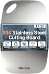 Cutting Board Non-Toxic, 304 Stainless Steel Cutting Board Double Sided, 15" x 11" Chopping Board for Kitchen, Dishwasher Safe Chopping Board for Meat, Vegetables or Fruit, Large