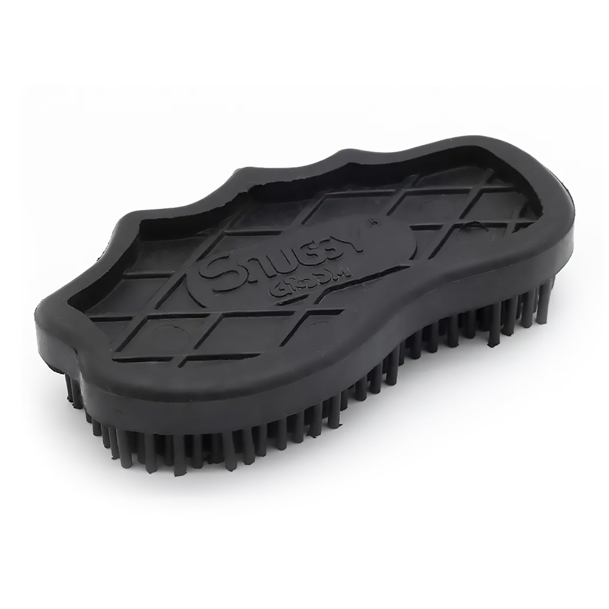Grewal Equestrian Snuggy Groomer Curry für weiche Zähne, Gummi, Schwarz