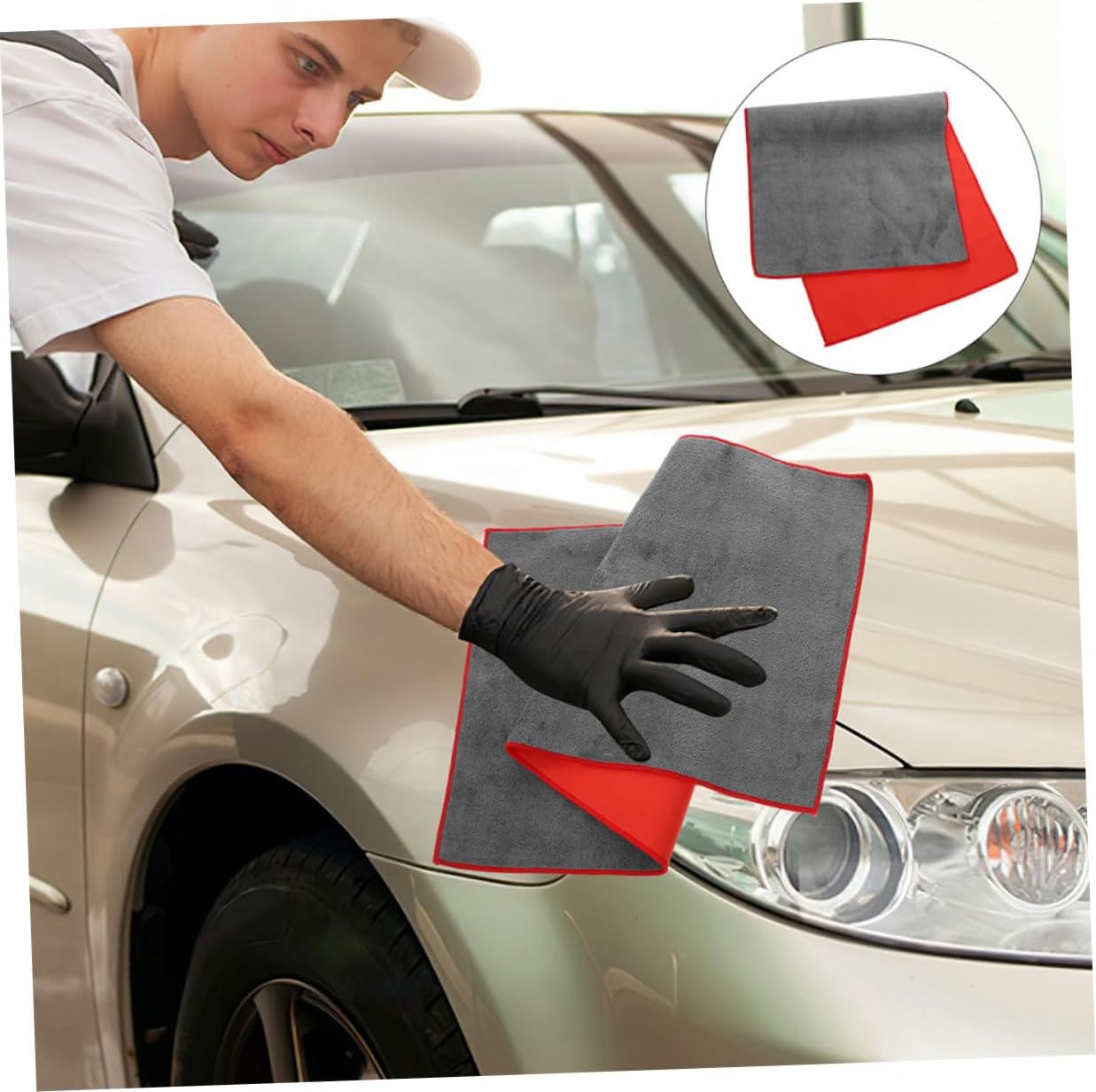 3pcs Car Drying Towels Suede Fabric Wash Cloths for Detailing