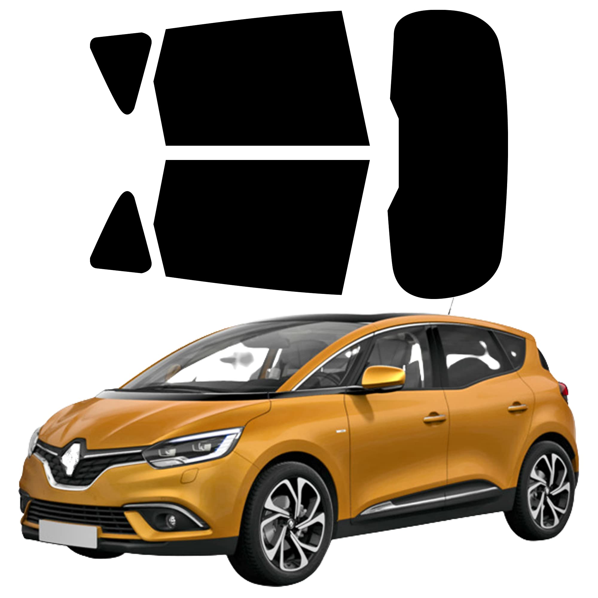 Generico Pellicole Oscuramento Vetri Auto Pre Tagliate a Misura Ricambio Compatibile con Renault Scenic 5P dal 2009 a Oggi LOLLOMOTO (20% Scura)