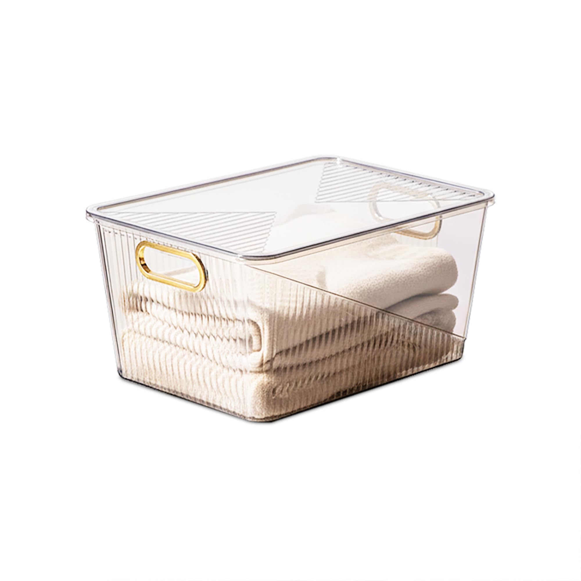 MILTON Premier Organizer Large 10.5 Litre Multipurpose Unbreakable Plastic Storage Box with Lid, Crystal Clear, BPA-Free, Stackable & Transparent,for Clothes,Toys,Kitchen,Office & Household Items,Grey-image-44