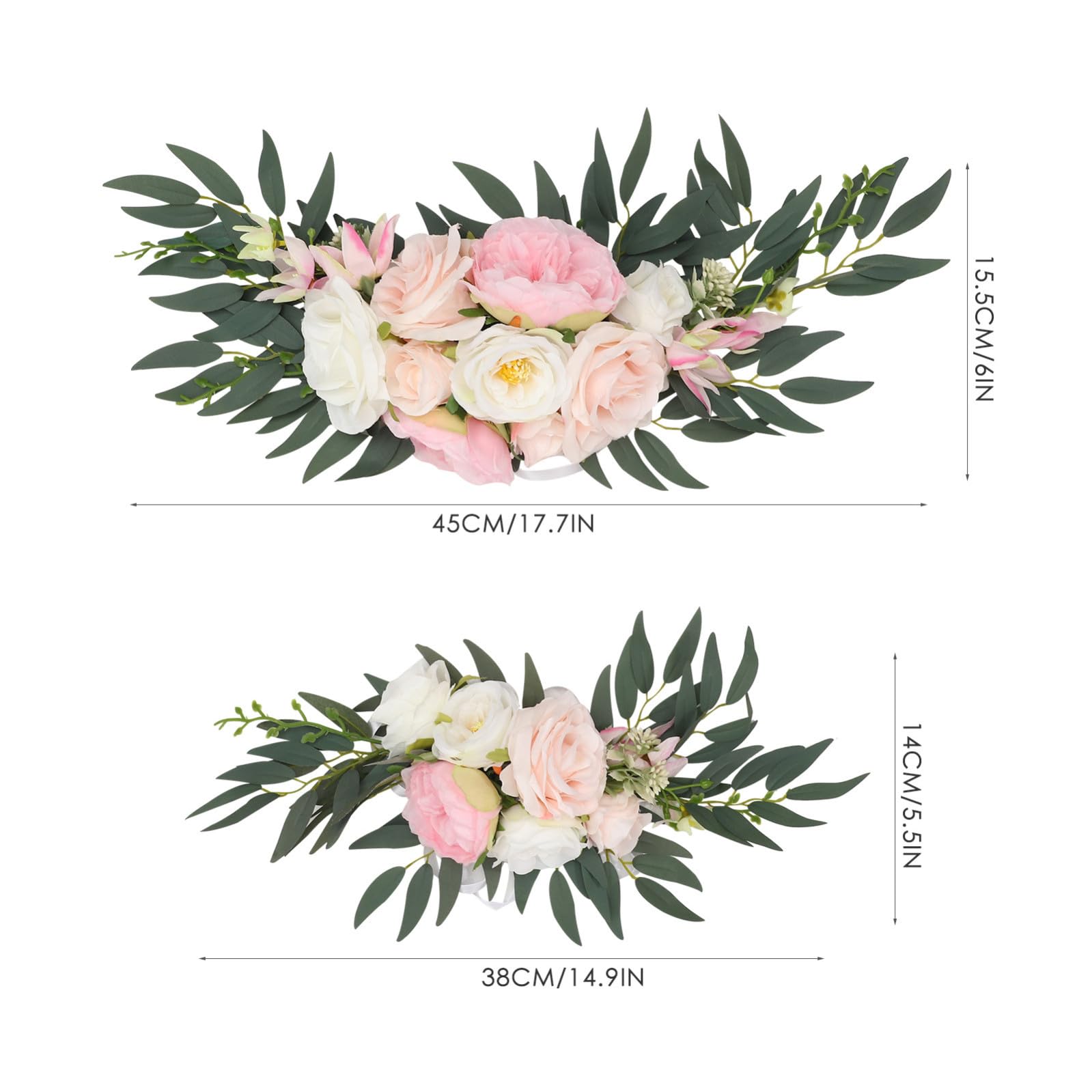 HANABASS Set 2 Pezzi Fiori Artificiali di Seta Rosa, Riutilizzabili e Resistenti allo Sbiadimento, per Decorazioni Fai da Te e Arredamento Casa