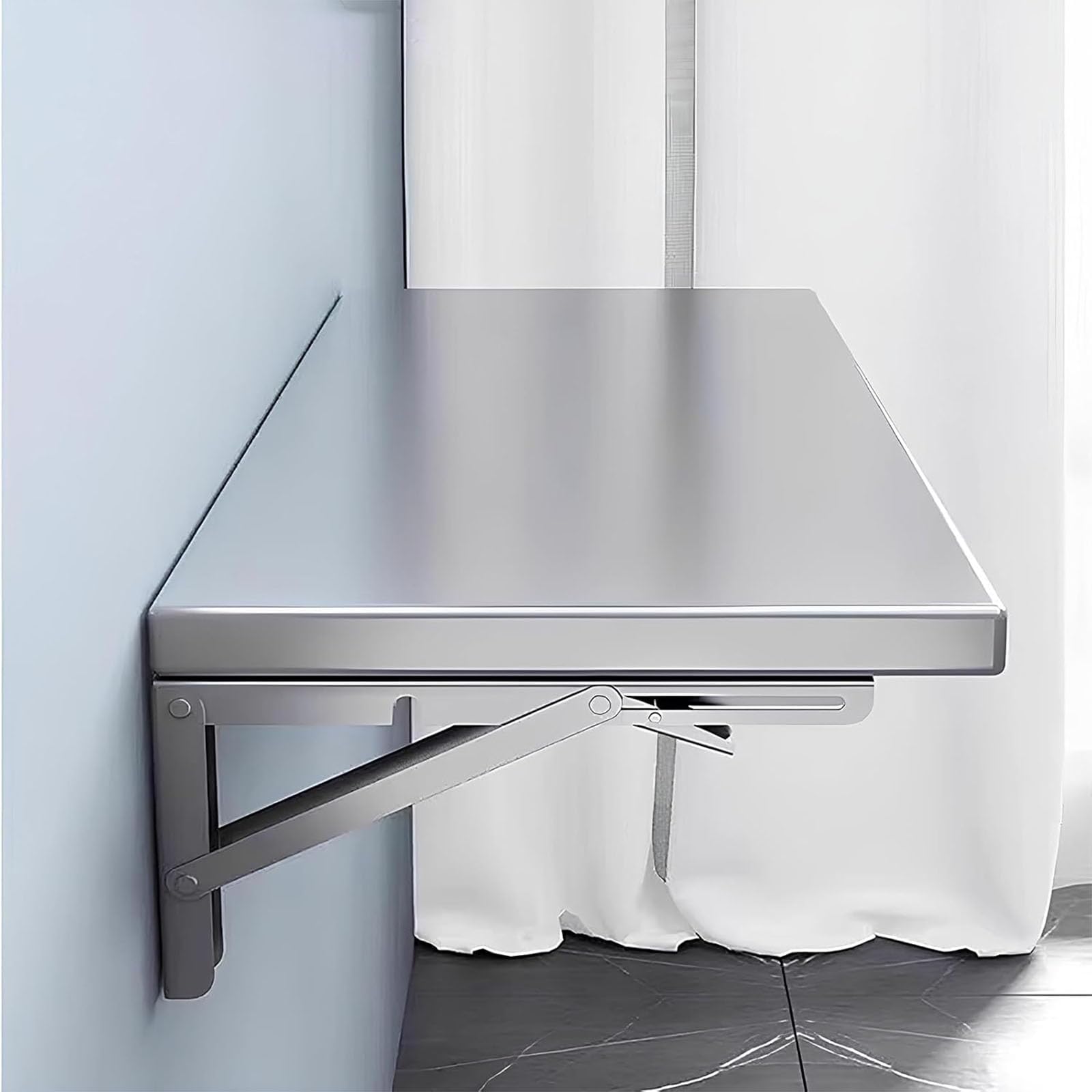 Étagère de cuisine murale pliable en acier inoxydable pour l'organisation des épices