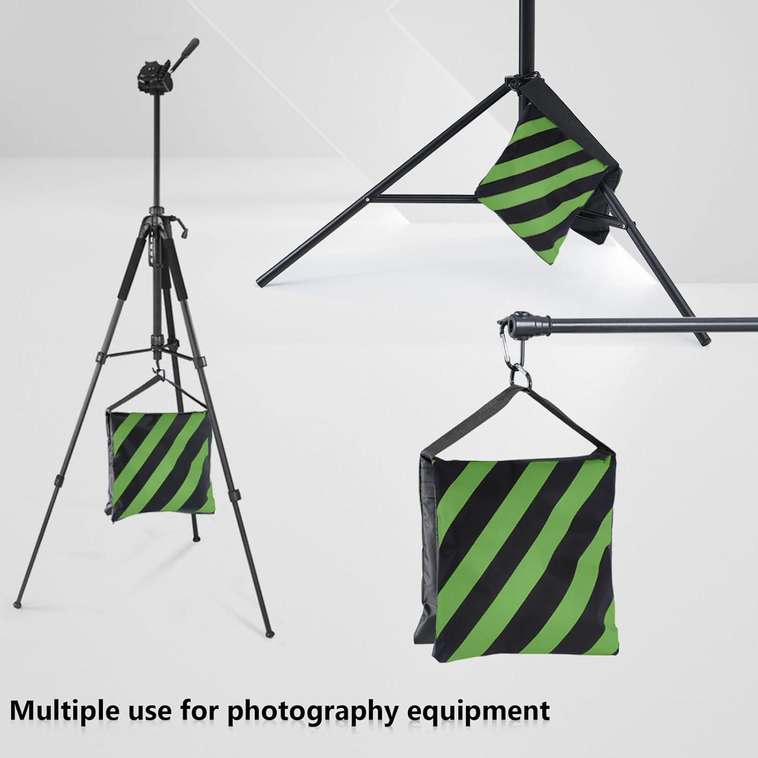 ABCCANOPY Photography Sandbag for Video Stand, Heavy Duty Weight Bags for Light Tripod, Camping Chair, 4 Packs (Kelly Green) No Sand