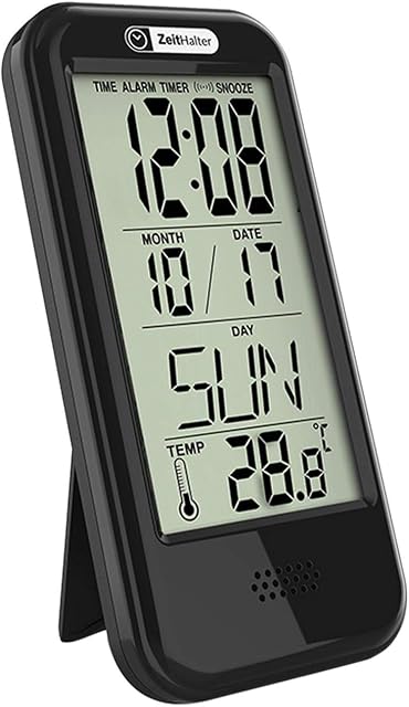 POHOVE Calendar Day Clock,Digital Calendar Alarm Day Clock Extra Large Display LED Battery Operated Atomic Desktop Clock Home Decor For Vision Impaired, Elderly, Memory Loss