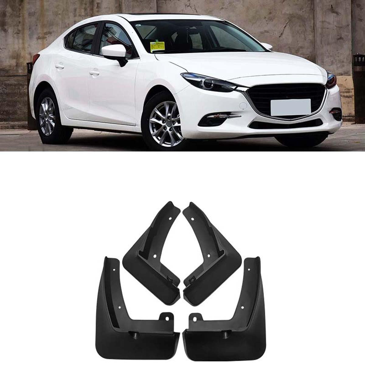 Garde-boue pour voiture Mazda 3 évite les rayures de gravillons et salissures de portières