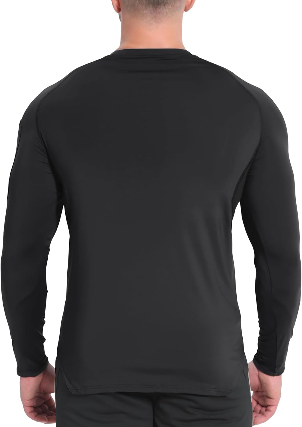 BROKIG Men's Armzip Long Sleeve Running Shirts Quick Dry Sun Protection UV UPF 50+ Jogging T Shirts Zip Pocket Gym Workout - Image 2