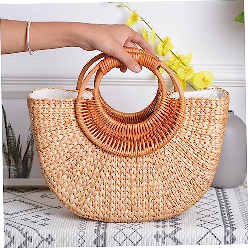 Bolsa de Playa OUNONA Forma Luna Tejida para Mujer miniatura 5