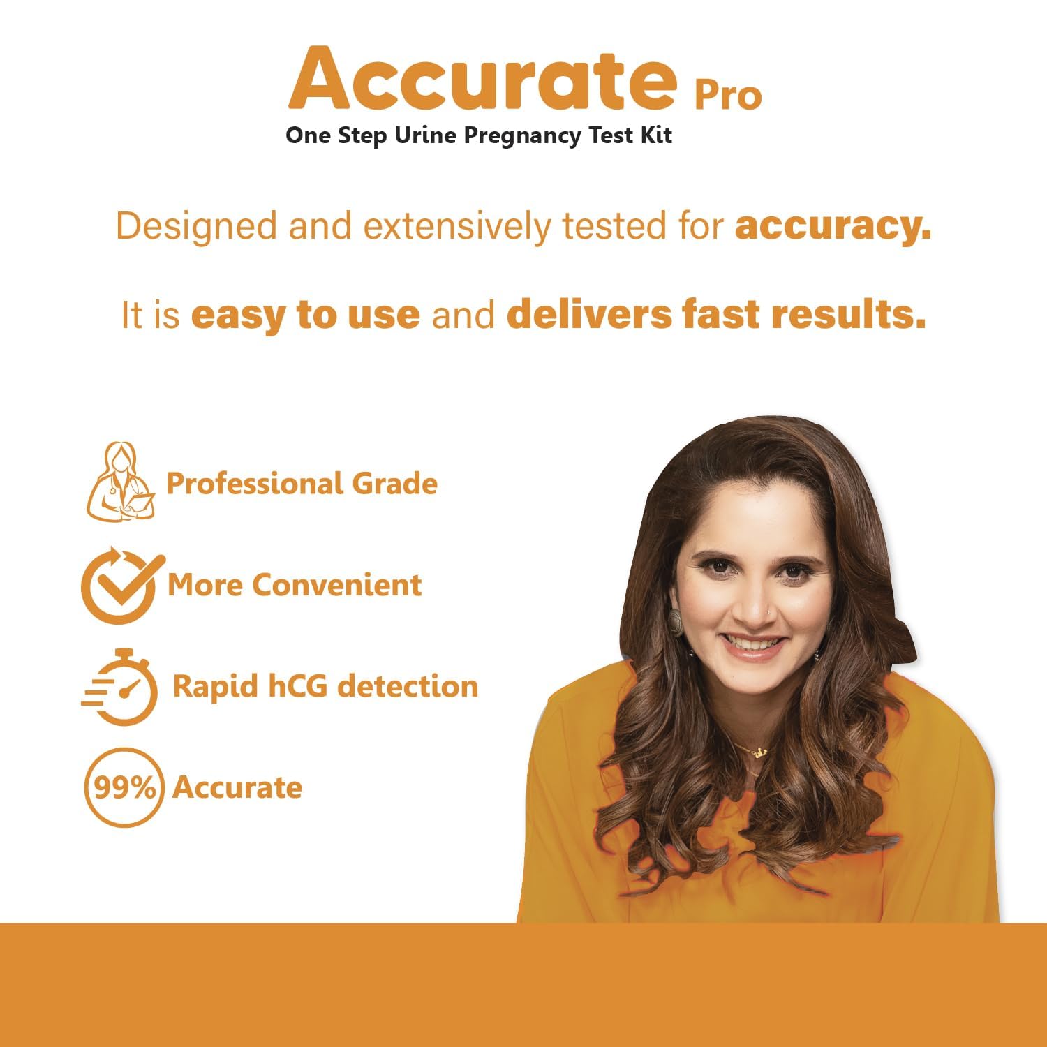 Accurate Pro One Step Urine HCG Pregnancy Test Kit (Pack of 24 Strips) | More than 99% Accurate| Easy to Use and Fast Results 1