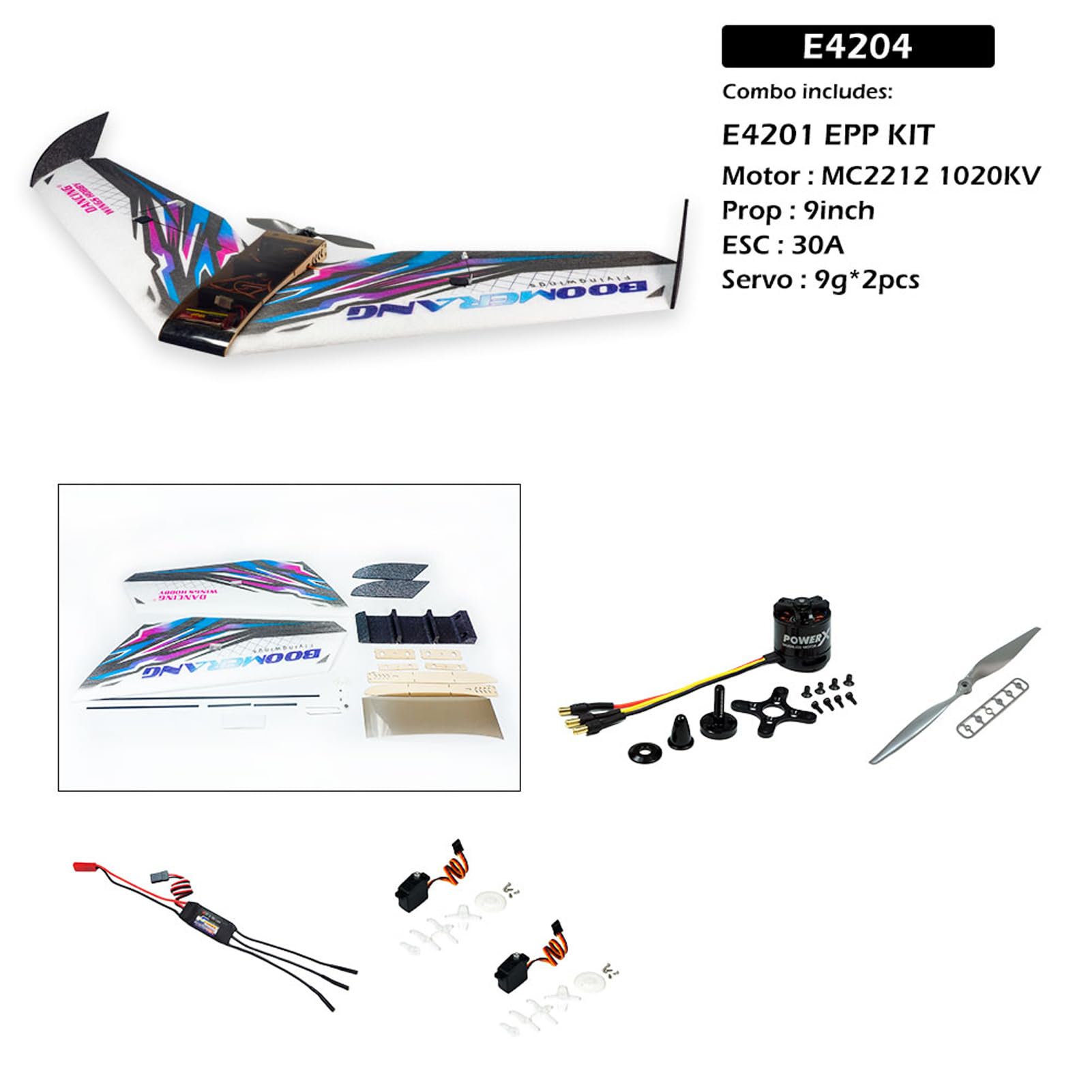 RC-Flugzeug-Segelflugzeug-Kit, 1114 Mm Spannweite, 550 Mm Länge mit Motor und Propeller, Stabile Flugeigenschaften für Pädagogische, für Fernbedienungs-Enthusiasten, Blau (-2)