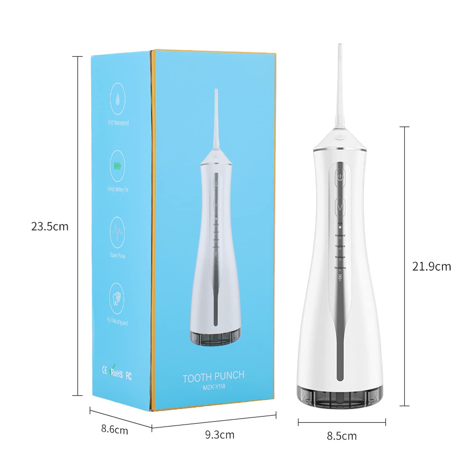 Nettoyeur de dents à jet ponctuel instrument de soins bucco-dentaires à cinq modes rinçage à l'eau fil dentaire 220 ml