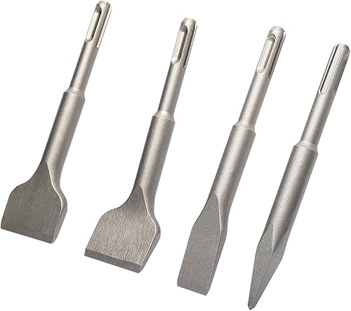 Vearter SDS Plus Martillo eléctrico de vástago para mampostería, ranura de punto de mampostería, broca de cincel plano para azulejos, cemento,