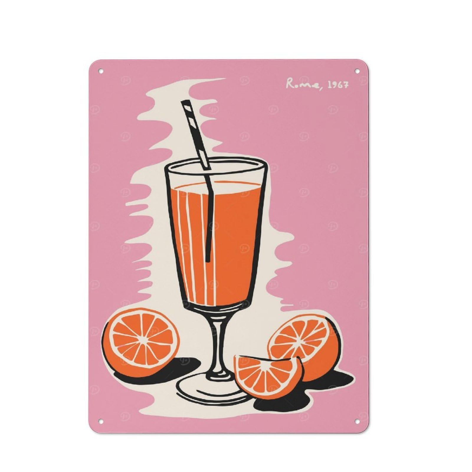 Junmoney Style-11 Orange Spritz In Rome Vintage Printed Metal Sign 40X30cm For Café Or Home Bar, New Home Wall Decor For Hospitality Decor Collectors