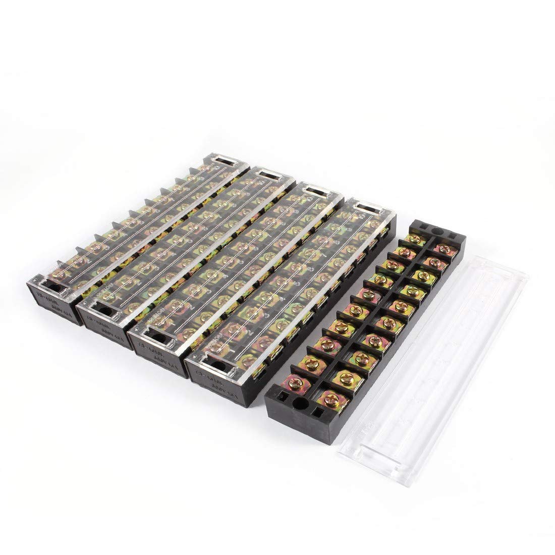 New Lon0167 5 Pz. 600 V 45A 10 Posizioni 10P Morsettiera a vite con barriera a doppia (5 Stück 600 ν 45A 10 Positionen 10P Doppelreihen Abgedeckte Barriere Schraubklemmenblock
