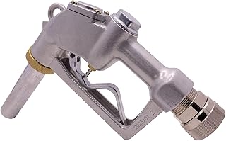 1-1/2" Inch NPT Fuel Nozzle Automatic Shut-Off Heavy Duty Gas Diesel Pump Nozzle 1.5" Spout Big Flow Rate 66 GPM,2-Notch Hold Open Clip 360 degree Fuel Nozzle Swivel,working pressure 44PSI