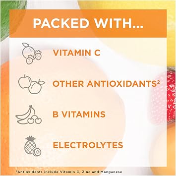 Emergen-C Immune+ 1000mg Vitamin C Powder, with Vitamin D, Zinc, Antioxidants and Electrolytes for Immunity, Immune Support Dietary Supplement, Super Orange Flavor - 30 Count/1 Month Supply